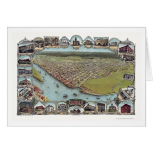 Cartão Eureka, mapa panorâmico de CA - 1902