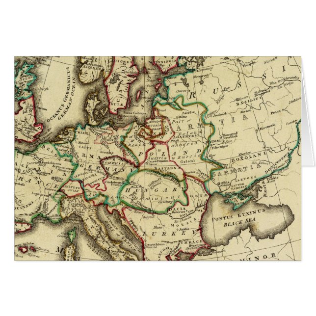 Cartão Europa antiga, moderna (Frente Horizontal)