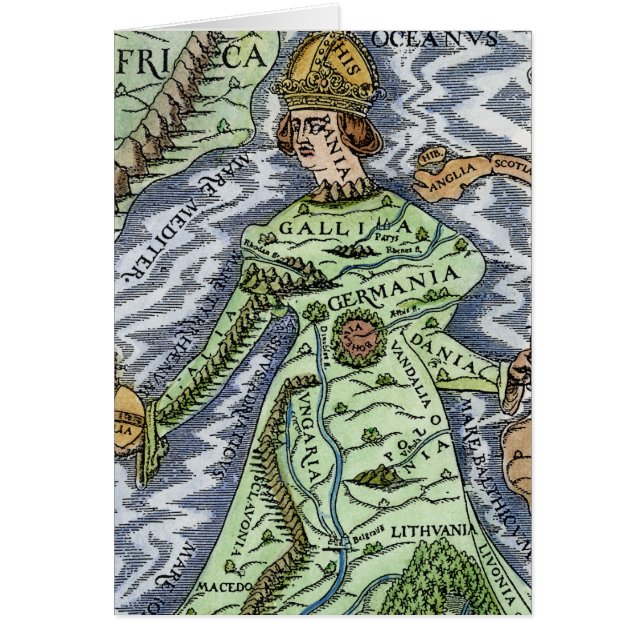 CARTÃO EUROPA COMO UMA RAINHA, 1588 (Frente)