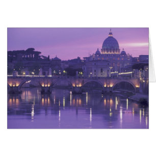 Cartão Europa, Itália, Roma. St. Peter e Ponte Sant