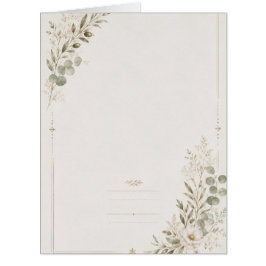 Cartão European Wedding Invitation in Olive Green
