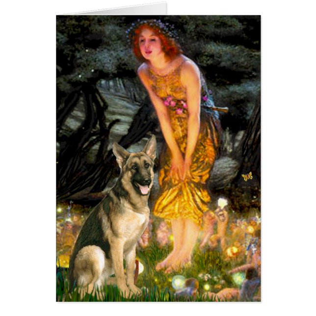 Cartão Eve Midsummers - German shepherd 2 (Frente)