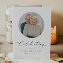 Cartão EVELYN Elegant Script Memorial Funeral Program