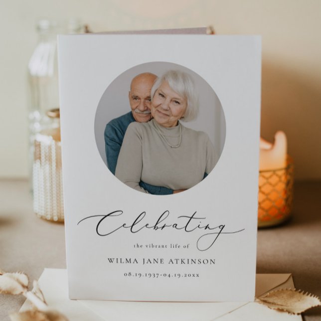 Cartão EVELYN Elegant Script Memorial Funeral Program (Criador carregado)