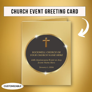Cartão Evento de Aniversário de Apreciação da Igreja Blac