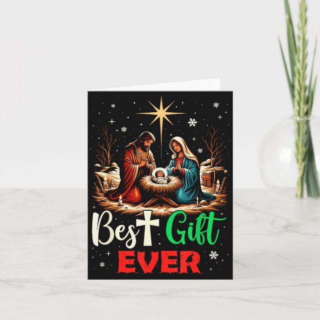 Cartão Ever Christmas Cool Jesus Nativity Scene Christian (Frente)