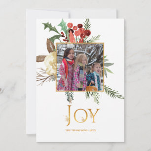 Cartão Evergreen - Foto de Natal do Wintertide Woodland