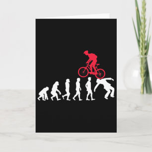 Cartão Evolução de Bicicleta de Montanha Ciclista de Mtb