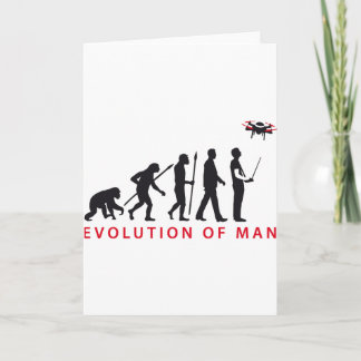 Cartão evolução do homem que controla o drone