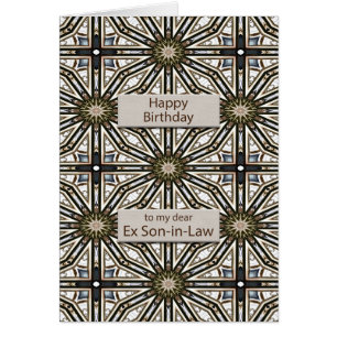 Cartão Ex Son in Law Birthday Abstrato Mandala Design