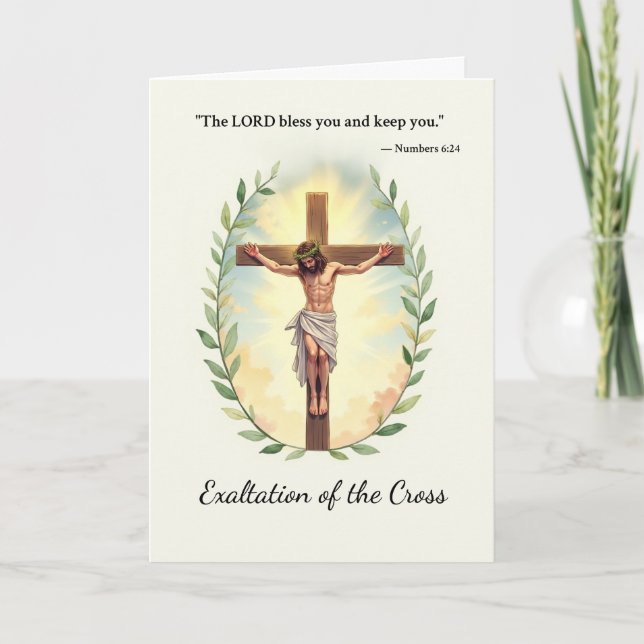 Cartão Exaltação da Cruz Paz e Bênçãos de Deus (Frente)