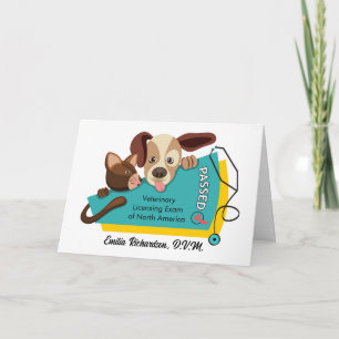 Cartão Exame de Licenciamento Veterinário de parabéns Apr