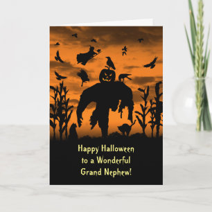 Cartão Excelente de Halloween ou Bruxa Espantalho do Gran