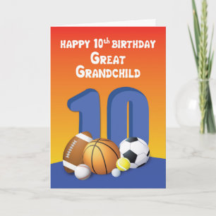 Cartão Excelente, Garoto 10º Aniversário de Esportes