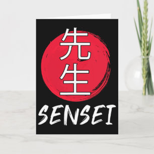 Cartão Excelente Karate Sensei Desenho de Combate Japonês