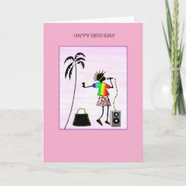 Cartão Excelente Lady DJ Music Star Aniversário