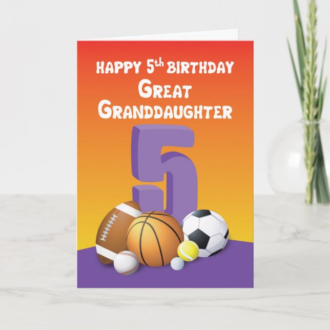 Cartão Excelente, neta, 5 de aniversário (Frente)