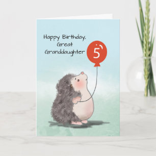 Cartão Excelente-neta 5 de Aniversário Cachorro