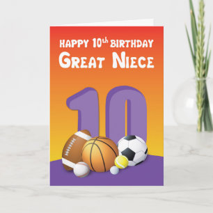 Cartão Excelente Niece 10º Aniversário do Esporte