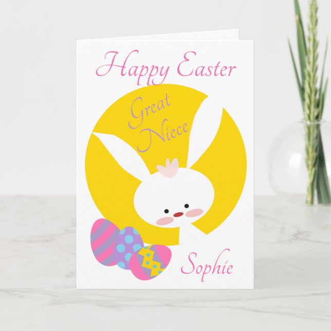 Cartão Excelente Niece Felz pascoa Amarelo (Frente)