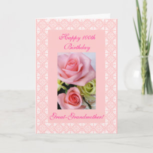 Cartão Excelente - rosas do aniversário da avó 100th