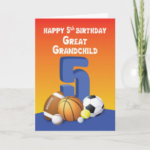 Cartão Excelente Vovô, Garoto 5 Balls de Aniversário