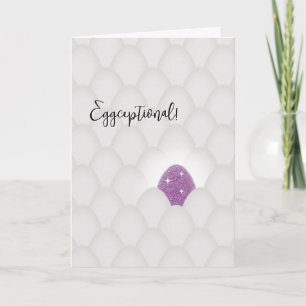 Cartão Excepcional! Ovo de Brilho Roxo Parabéns