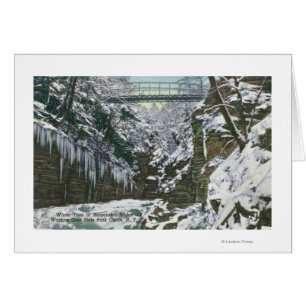 Cartão Exibição da Ponte de Suspensão de Gorge do Estadua