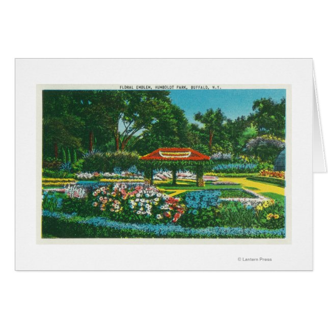 Cartão Exibição de Emblema Floral do Parque Humboldt (Frente Horizontal)