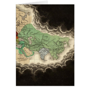 Cartão Exibindo o Império de Kublai Khan 1294 AD