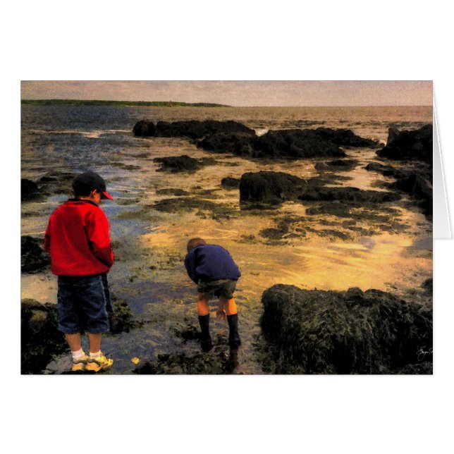 Cartão Explorando as Piscinas de Tidal (Frente Horizontal)