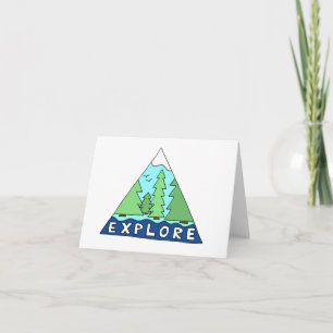 Cartão Explore Nature Outdoors Mountain Blank Note Card