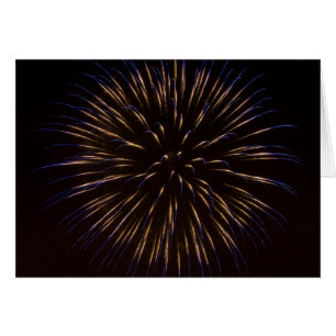 Cartão Explosão azul dos fogos-de-artifício