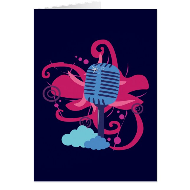 Cartão Explosão de Arte de Microfone (Frente)