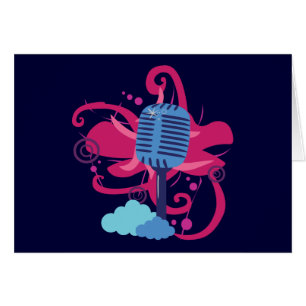 Cartão Explosão de Arte de Microfone