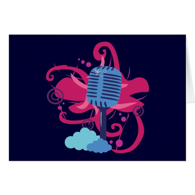 Cartão Explosão de Arte de Microfone (Frente Horizontal)