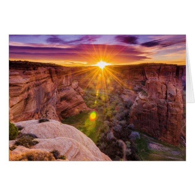 Cartão Explosão de sol no Canyon de Chelly, AZ (Frente Horizontal)
