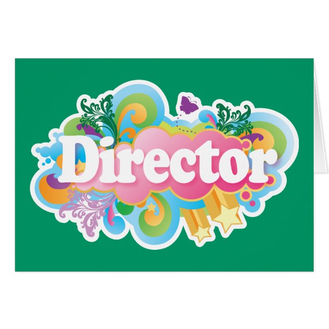 Cartão Explosão retro do director musical (Frente Horizontal)