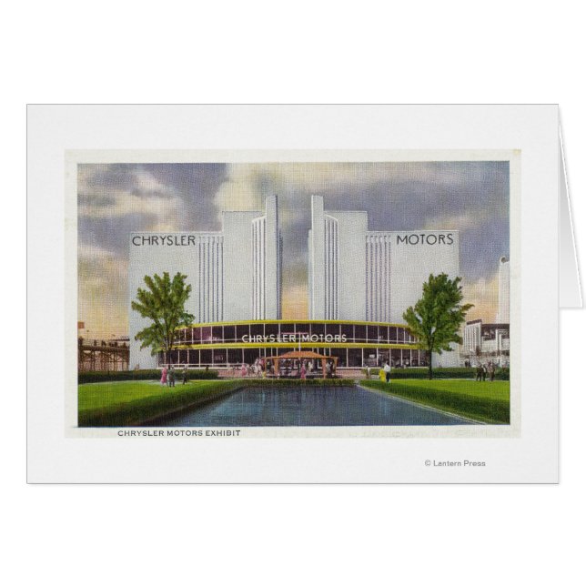Cartão Exposição Chrysler Motors, Feira Mundial de 1934 (Frente Horizontal)