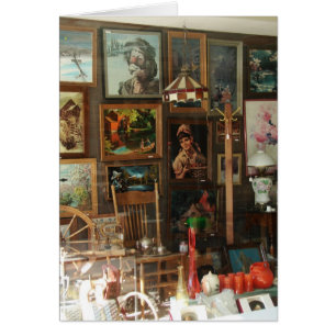 Cartão Exposição da janela de loja antiga