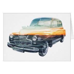 Cartão exposição dupla do veículo por insolação