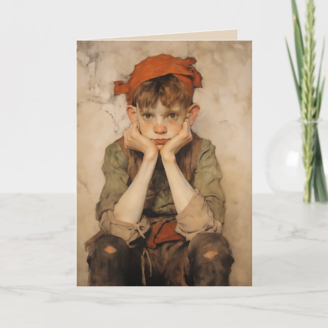 Cartão Expressionista Natal Elf 2 (Frente)