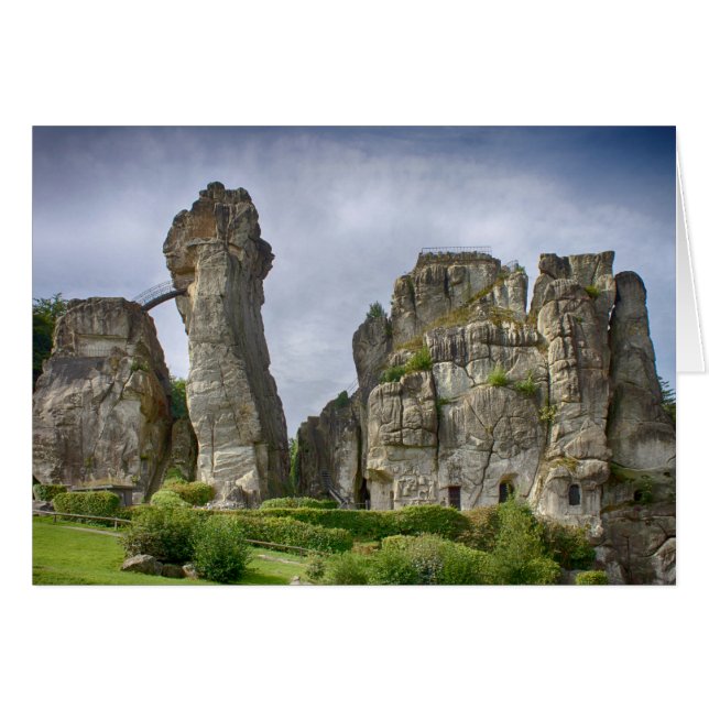 Cartão Externsteine Teutoburg Forest Alemanha (Frente horizontal)