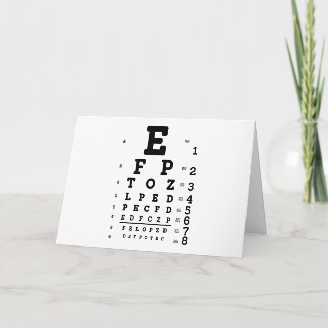 Cartão Eye Chart Optometrist (Frente)