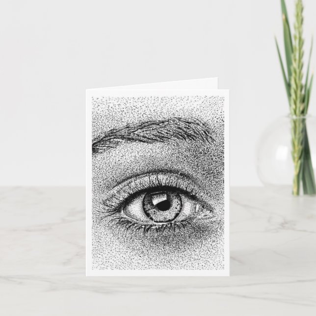 Cartão Eye   Study Ink Drawing ... card (Frente)