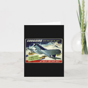 Cartão F4u Corsair Us Warplane Guerra Propaganda Ww2 Post