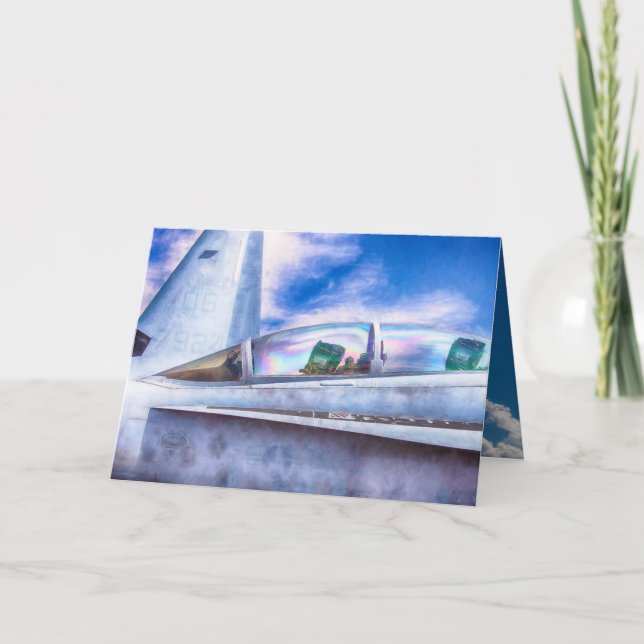 CARTÃO F-18 HORNET FIGHTER JET À FACILIDADE (Frente)