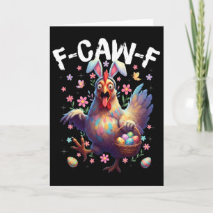 Cartão F-caw-f Frango Coelho Galo Meme Engraçado Dia de P