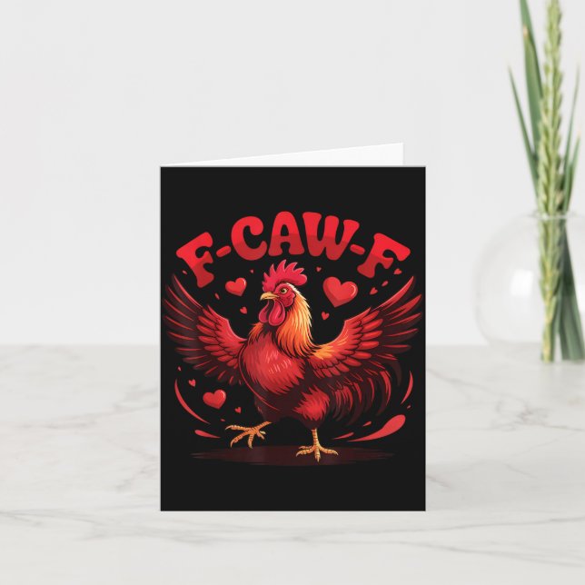 Cartão F-caw-f Funny Chicken Humor F-caw-f Quote Valentin (Frente)