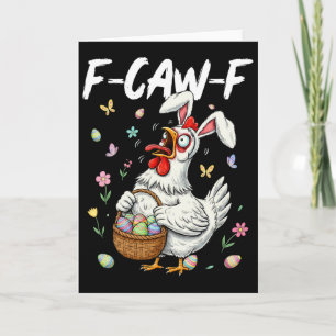 Cartão F-caw-f Galinha Coelho Galo Meme Engraçado Dia de 